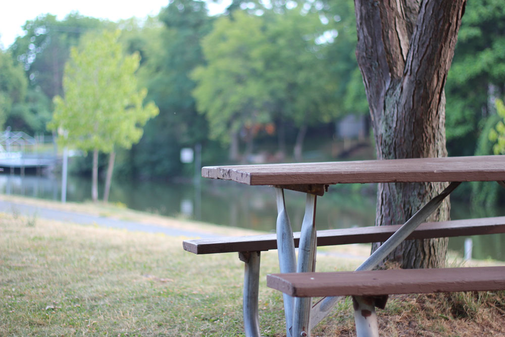 View from the picnic benches of the Erie canal