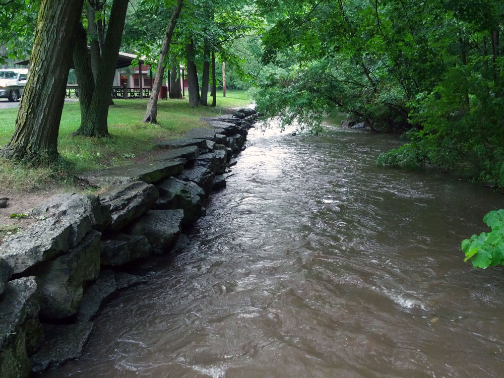 round pond creek running through sawyer park